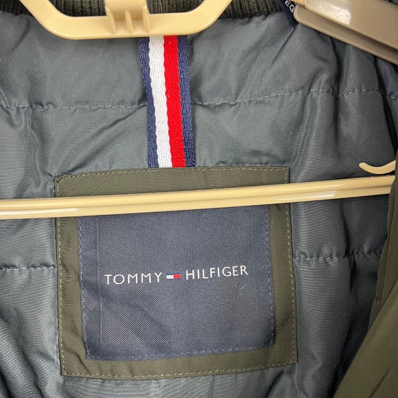 |•TOMMY HILFIGER•| Dark Green Bomber/Military Style Jacket Size XL - Picture 12 of 16